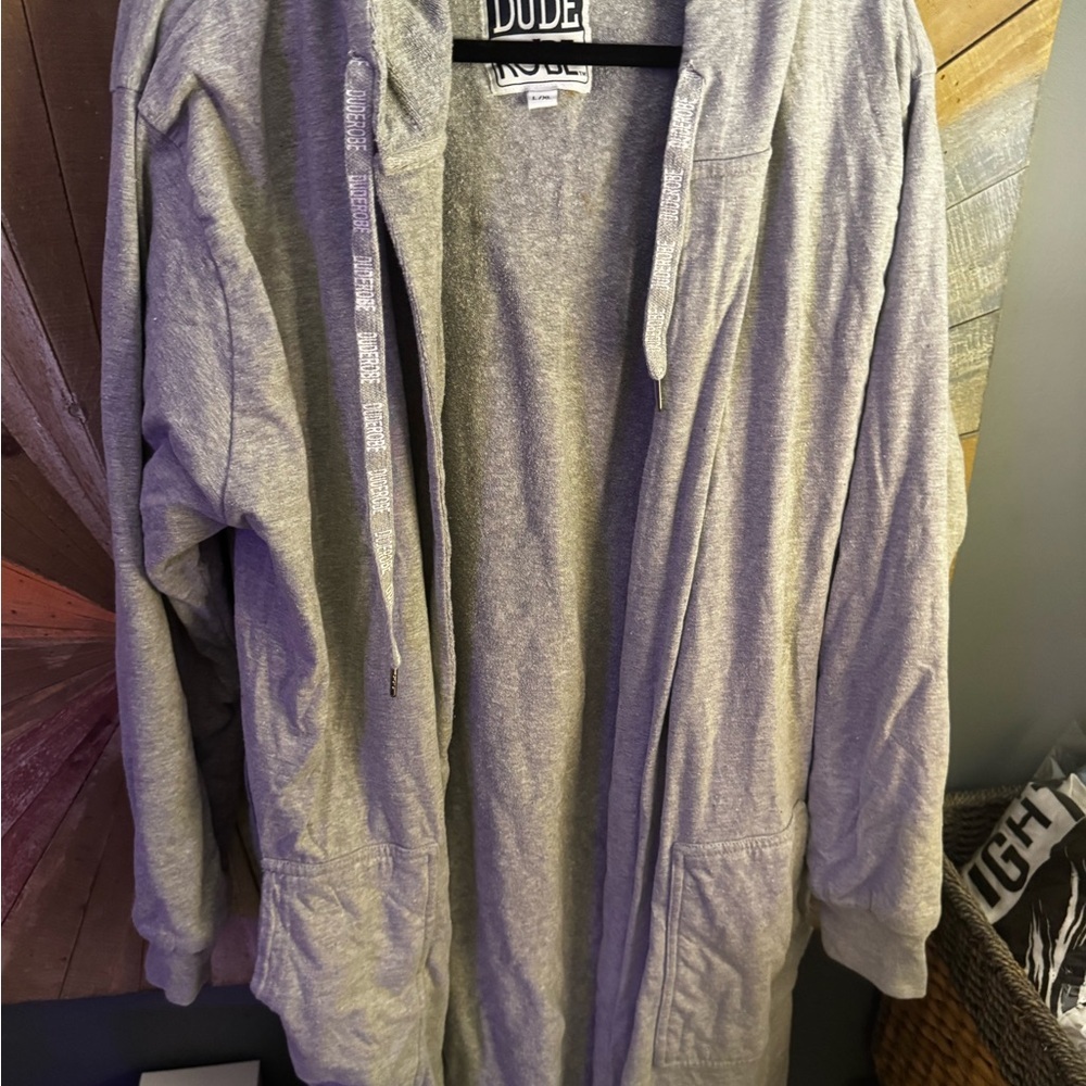 DudeRobe Gray Hooded Cardigan - Picture 3 of 4